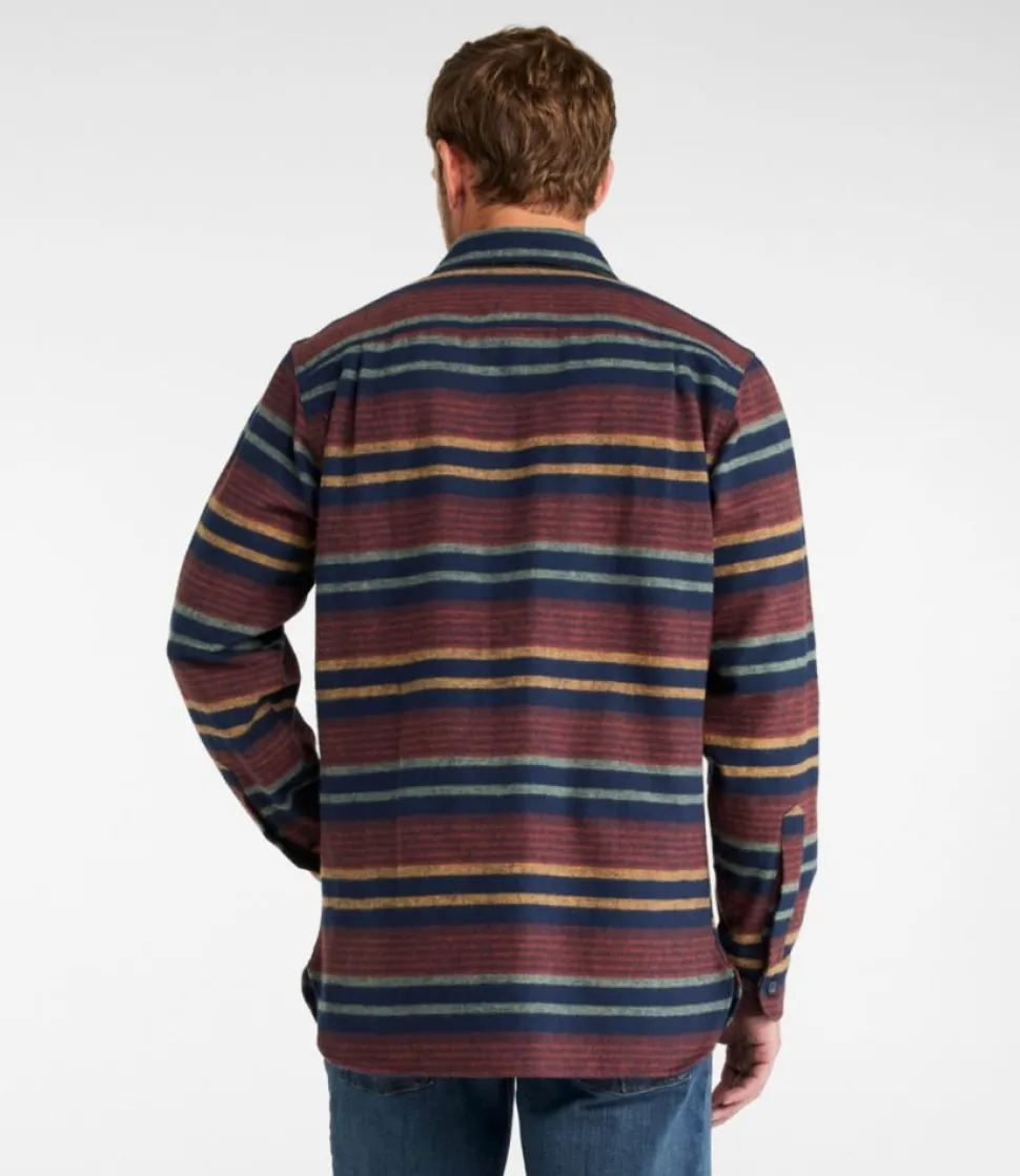 Cheap L.L.Bean "Men's Chamois Shirt, Slightly Fitted, Stripe" Navy