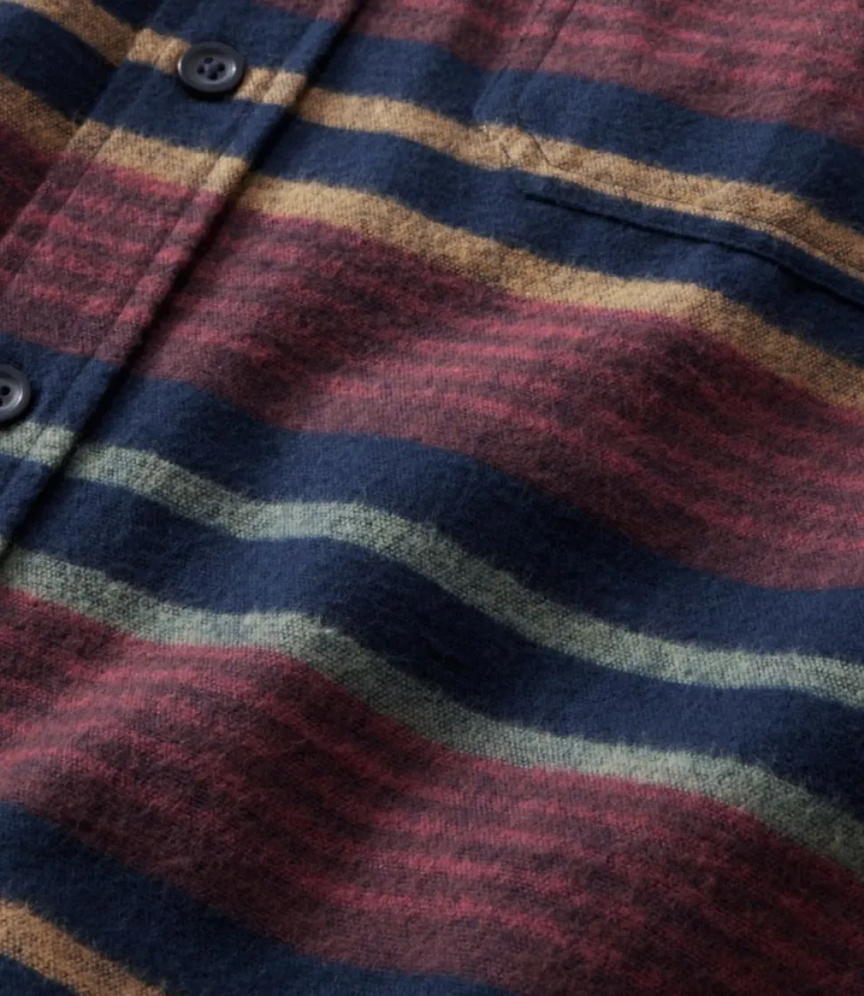Cheap L.L.Bean "Men's Chamois Shirt, Slightly Fitted, Stripe" Navy