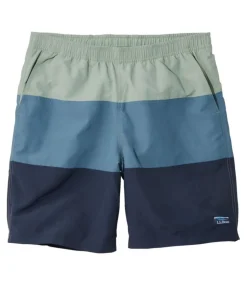 Outlet L.L.Bean "Men's Classic Supplex Sport Shorts, Colorblock, 8"" FadedSage/IronBlue/Navy