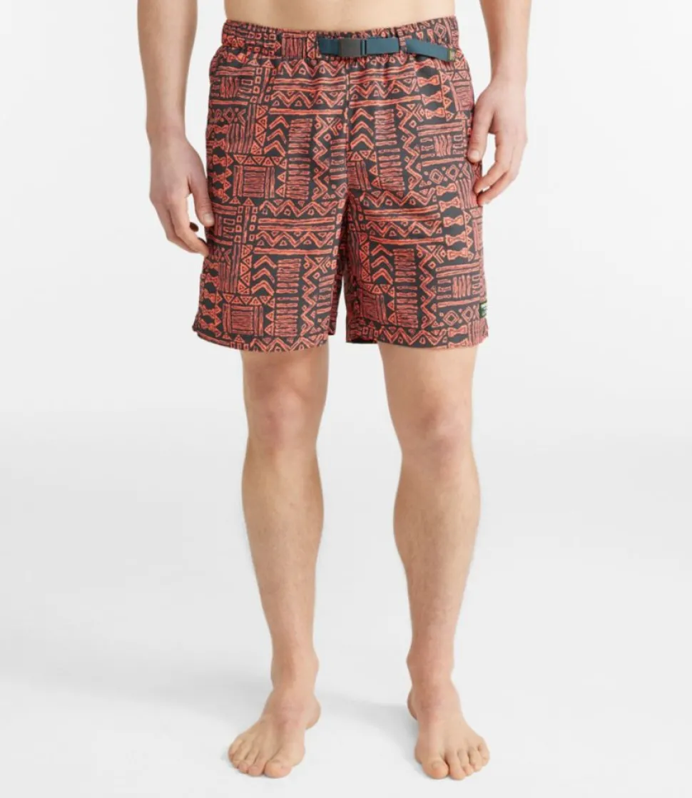 Fashion L.L.Bean "Men's Classic Supplex Sport Shorts, Belted, Print, 8"" EmberGeo