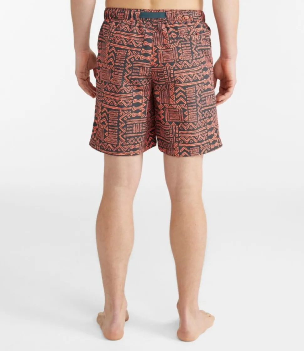 Fashion L.L.Bean "Men's Classic Supplex Sport Shorts, Belted, Print, 8"" EmberGeo