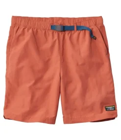 Fashion L.L.Bean "Men's Classic Supplex Sport Shorts, Belted, 8"" BrickOrange/IronBlue