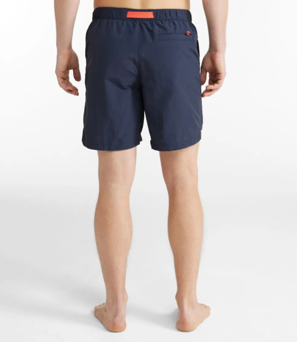 Fashion L.L.Bean "Men's Classic Supplex Sport Shorts, Belted, 8"" BrickOrange/IronBlue