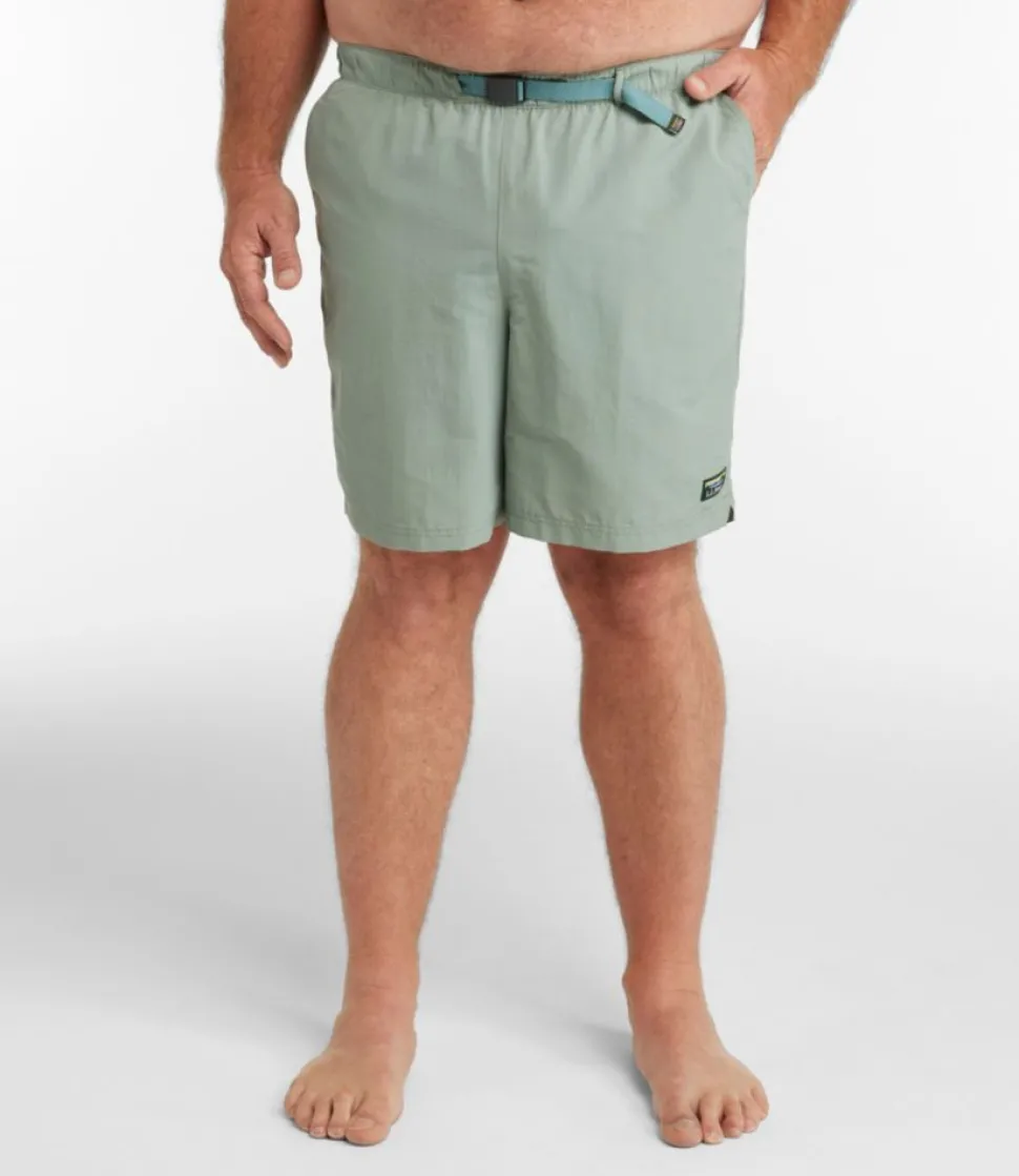 Fashion L.L.Bean "Men's Classic Supplex Sport Shorts, Belted, 8"" BrickOrange/IronBlue