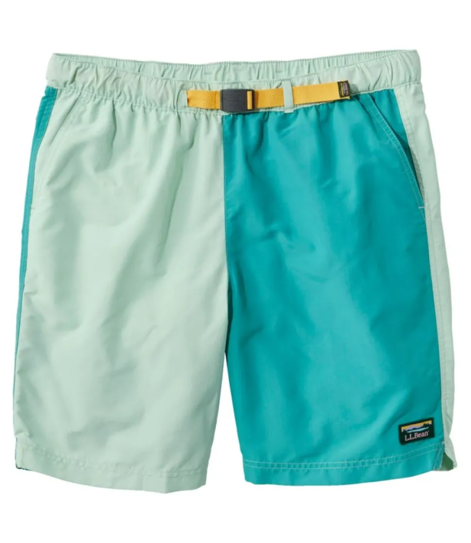 Online L.L.Bean "Men's Classic Supplex Sport Shorts, Belted, Colorblock, 8"" PastelLichen/Blue-Green/Nectar
