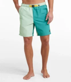 Online L.L.Bean "Men's Classic Supplex Sport Shorts, Belted, Colorblock, 8"" PastelLichen/Blue-Green/Nectar