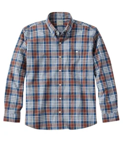 Shop L.L.Bean "Men's Comfort Stretch Chambray Shirt, Traditional Untucked Fit, Long-Sleeve, Print"