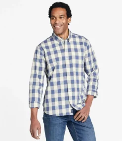 Shop L.L.Bean "Men's Comfort Stretch Chambray Shirt, Traditional Untucked Fit, Long-Sleeve, Print"