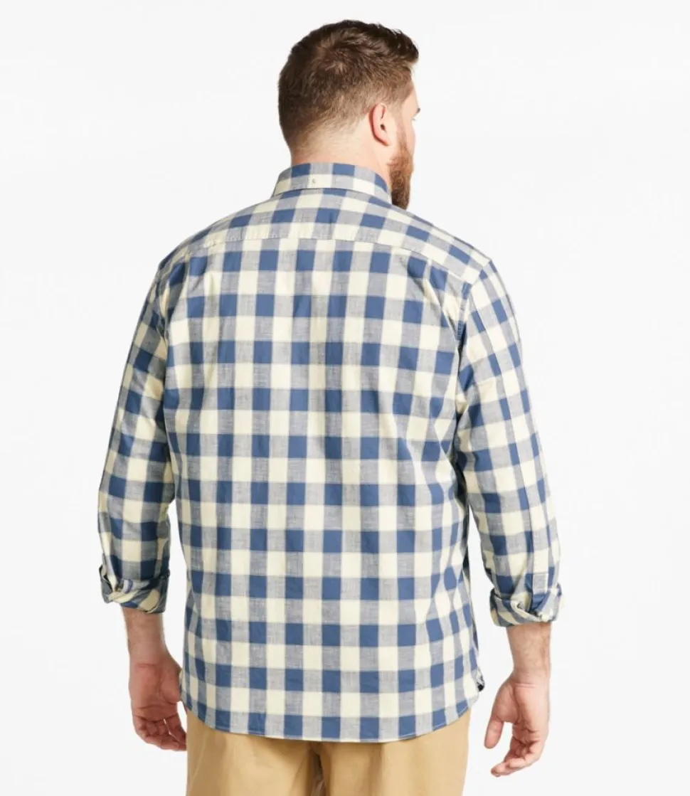 Shop L.L.Bean "Men's Comfort Stretch Chambray Shirt, Traditional Untucked Fit, Long-Sleeve, Print"