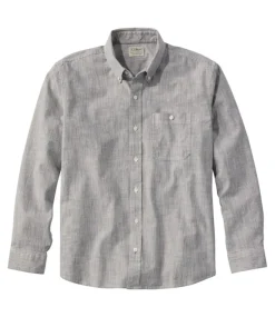 Store L.L.Bean "Men's Comfort Stretch Chambray Shirt, Traditional Untucked Fit, Long-Sleeve, Stripe" ClassicNavy