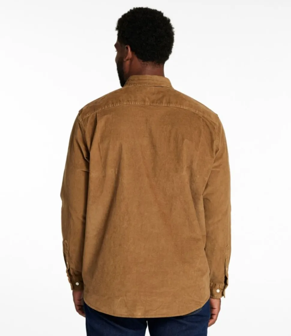 Outlet L.L.Bean "Men's Comfort Stretch Corduroy Shirt, Long-Sleeve, Traditional Untucked Fit"