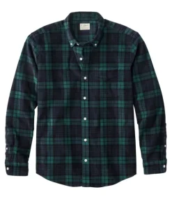 New L.L.Bean "Men's Comfort Stretch Corduroy Shirt, Long-Sleeve, Traditional Untucked Fit, Print" Blackwatch