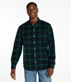 New L.L.Bean "Men's Comfort Stretch Corduroy Shirt, Long-Sleeve, Traditional Untucked Fit, Print" Blackwatch