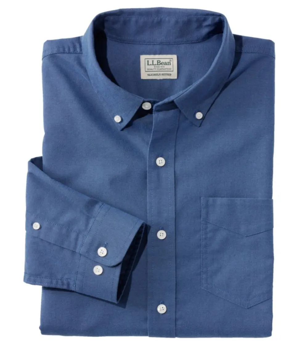 Discount L.L.Bean "Men's Comfort Stretch Oxford Shirt, Slightly Fitted Untucked Fit"