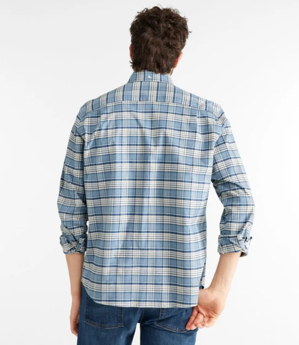 Sale L.L.Bean "Men's Comfort Stretch Oxford Shirt, Traditional Untucked Fit, Plaid"