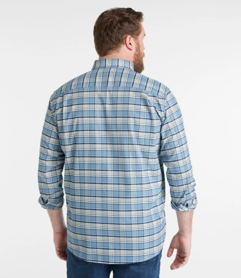 Sale L.L.Bean "Men's Comfort Stretch Oxford Shirt, Traditional Untucked Fit, Plaid"