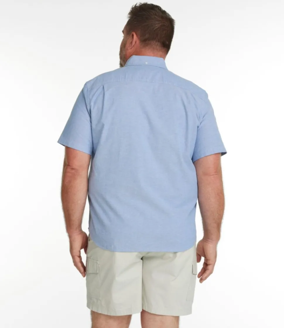 Clearance L.L.Bean "Men's Comfort Stretch Oxford Shirt, Slightly Fitted Untucked Fit, Short-Sleeve"