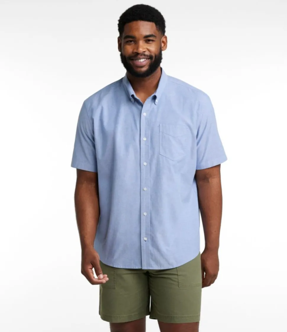 Online L.L.Bean "Men's Comfort Stretch Oxford, Traditional Untucked Fit, Short-Sleeve"