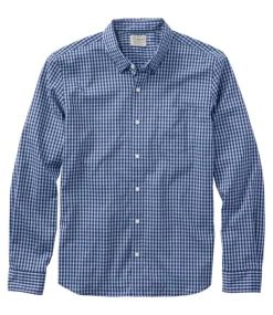 Cheap L.L.Bean "Men's Comfort Stretch Performance Shirt, Long-Sleeve, Slightly Fitted Untucked Fit, Plaid"