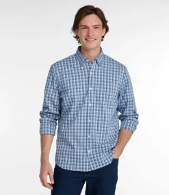 Cheap L.L.Bean "Men's Comfort Stretch Performance Shirt, Long-Sleeve, Slightly Fitted Untucked Fit, Plaid"