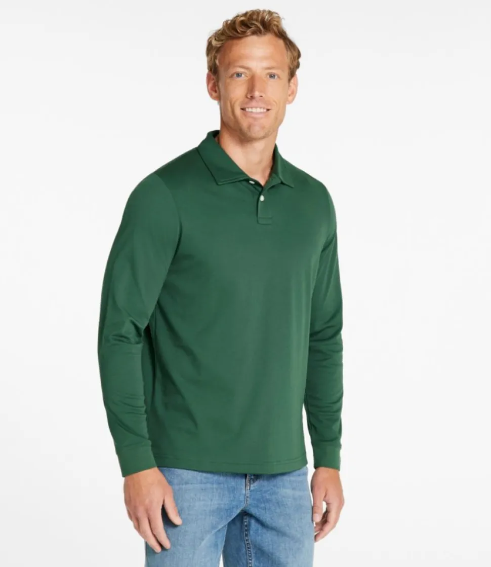 Shop L.L.Bean "Men's Comfort Stretch Performance Polo, Long-Sleeve, Slightly Fitted"