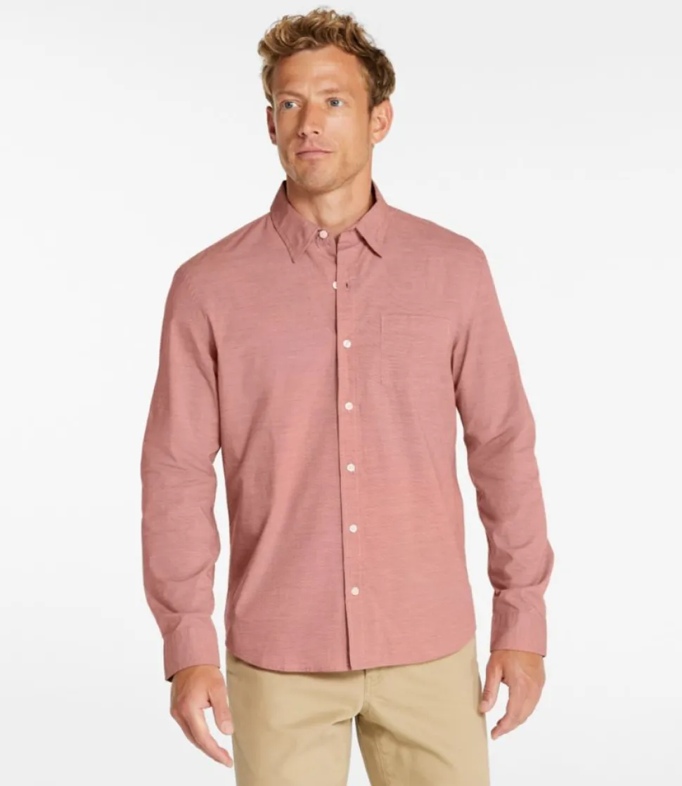 New L.L.Bean "Men's Comfort Stretch Performance Shirt, Long-Sleeve, Slightly Fitted Untucked Fit, Chambray"