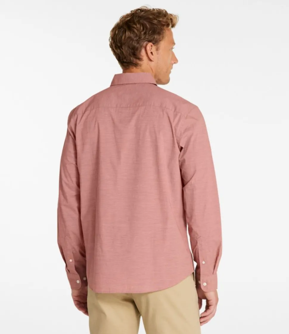 New L.L.Bean "Men's Comfort Stretch Performance Shirt, Long-Sleeve, Slightly Fitted Untucked Fit, Chambray"