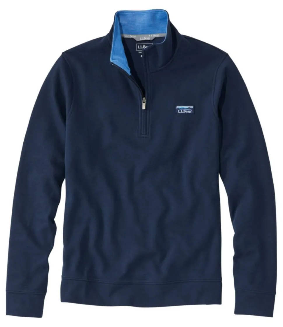 Hot L.L.Bean "Men's Comfort Stretch Piqué Quarter Zip Pullover, Long-Sleeve"
