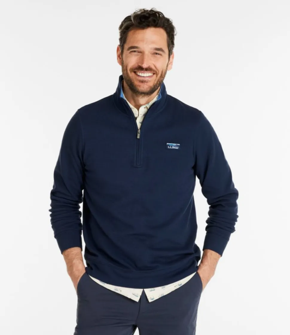 Hot L.L.Bean "Men's Comfort Stretch Piqué Quarter Zip Pullover, Long-Sleeve"