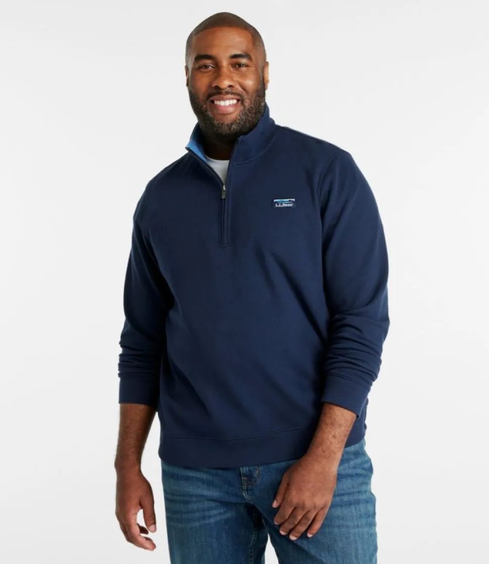 Hot L.L.Bean "Men's Comfort Stretch Piqué Quarter Zip Pullover, Long-Sleeve"
