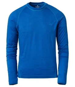 New L.L.Bean "Men's Cresta Ultralight 150 Crew Top, Stripe" RegattaBlue/GlacierBlue