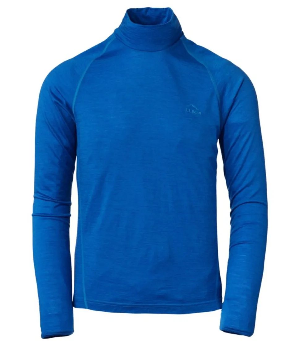 Outlet L.L.Bean "Men's Cresta Ultralight 150 Turtleneck, Stripe" RegattaBlue/GlacierBlue