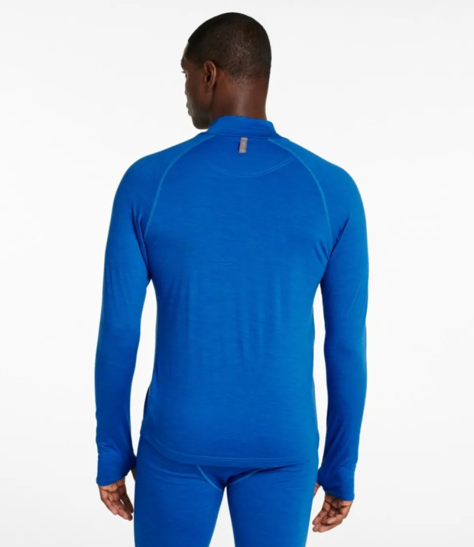 Outlet L.L.Bean "Men's Cresta Ultralight 150 Turtleneck, Stripe" RegattaBlue/GlacierBlue