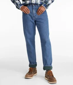 Clearance L.L.Bean "Men's Double L® Jeans, Classic Fit, Fleece-Lined" Stonewashed