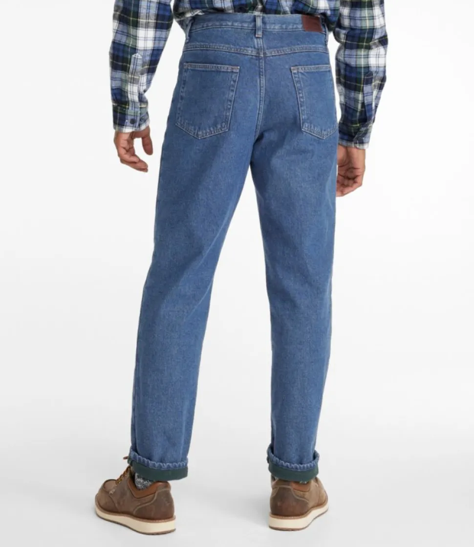 Clearance L.L.Bean "Men's Double L® Jeans, Classic Fit, Fleece-Lined" Stonewashed