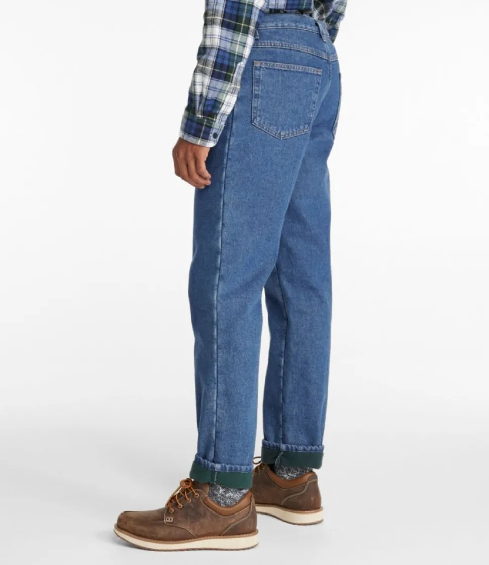 Clearance L.L.Bean "Men's Double L® Jeans, Classic Fit, Fleece-Lined" Stonewashed