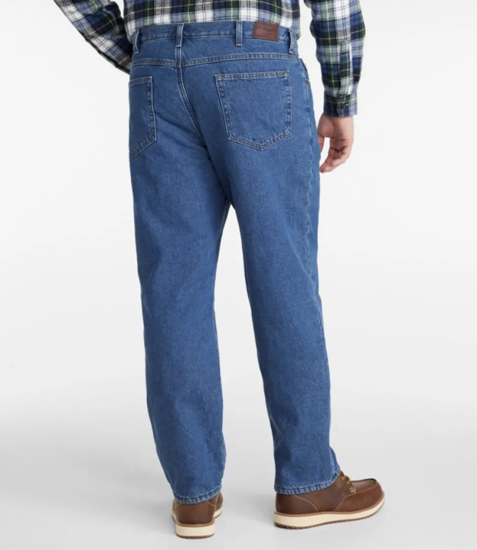 Clearance L.L.Bean "Men's Double L® Jeans, Classic Fit, Fleece-Lined" Stonewashed