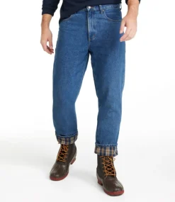 Hot L.L.Bean "Men's Double L® Jeans, Classic Fit, Flannel-Lined" Stonewashed