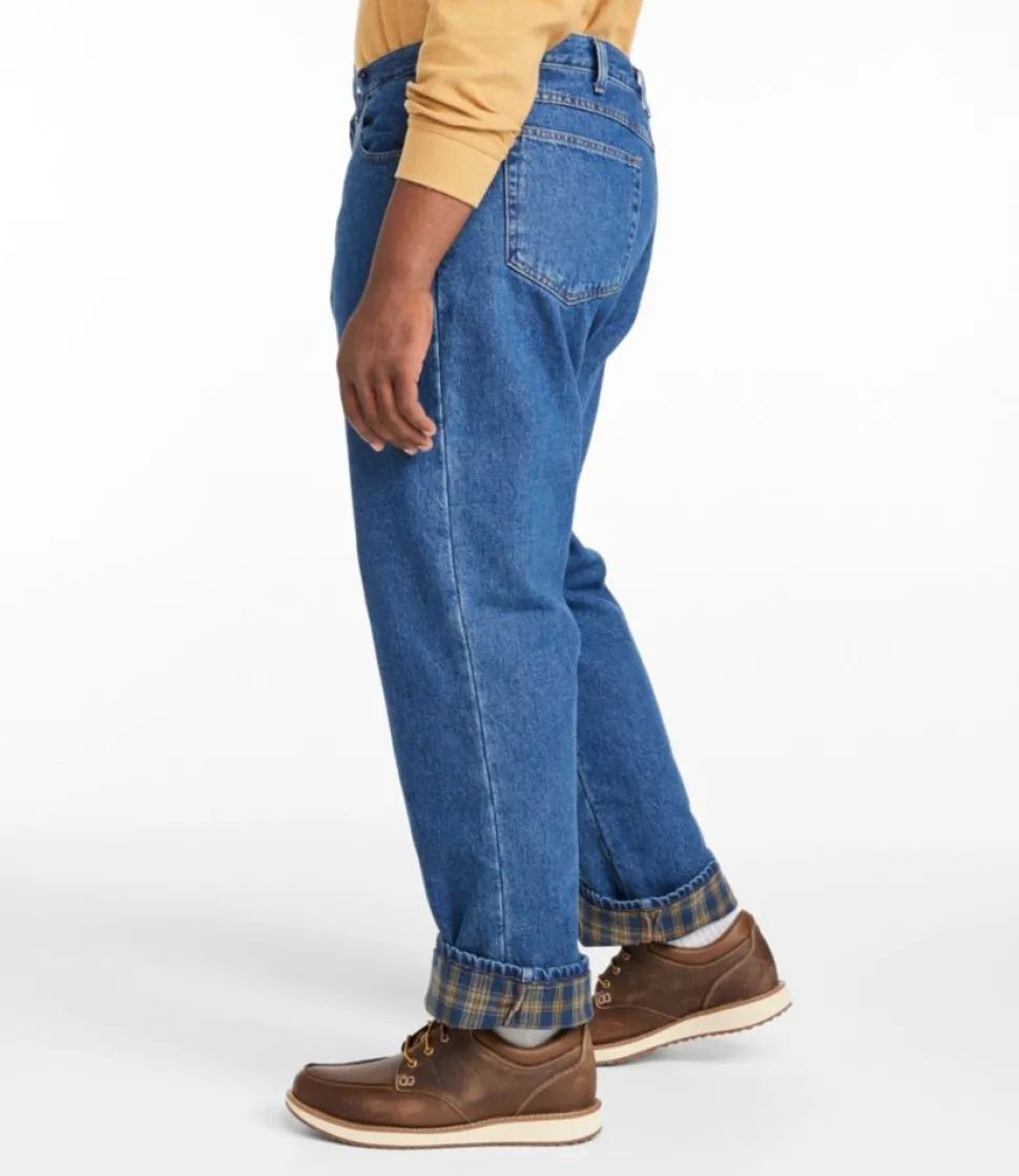 Shop L.L.Bean "Men's Double L® Jeans, Natural Fit, Flannel-Lined" Stonewashed