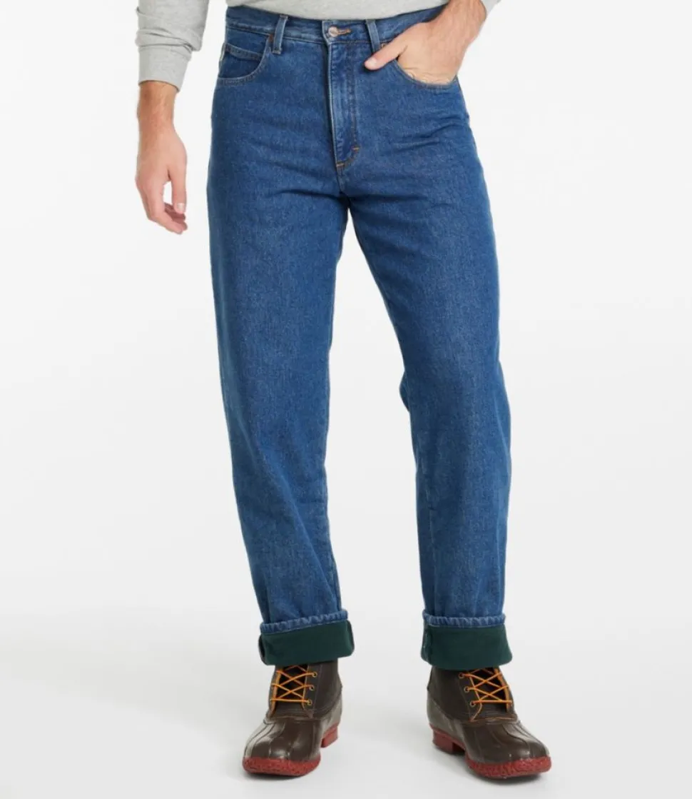 Best Sale L.L.Bean "Men's Double L® Jeans, Relaxed Fit, Fleece-Lined" Stonewashed