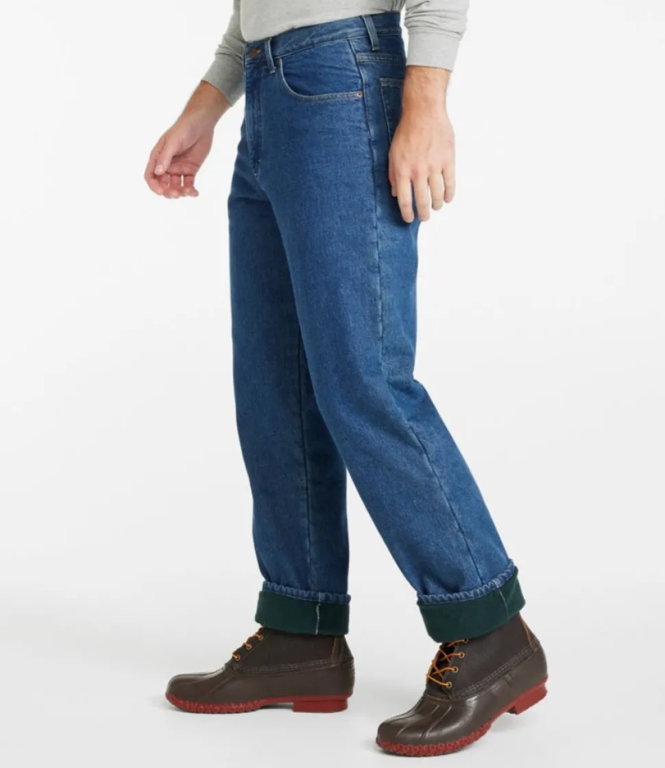 Best Sale L.L.Bean "Men's Double L® Jeans, Relaxed Fit, Fleece-Lined" Stonewashed