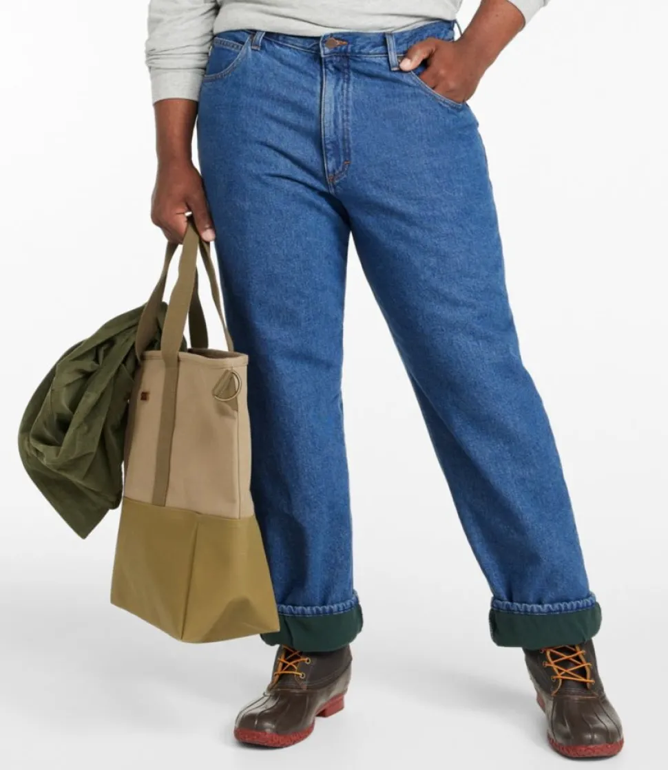 Best Sale L.L.Bean "Men's Double L® Jeans, Relaxed Fit, Fleece-Lined" Stonewashed