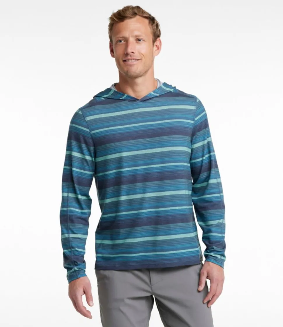 Store L.L.Bean "Men's Everyday SunSmart® Tee, Long-Sleeve Hoodie Stripe" IronBlueStripe
