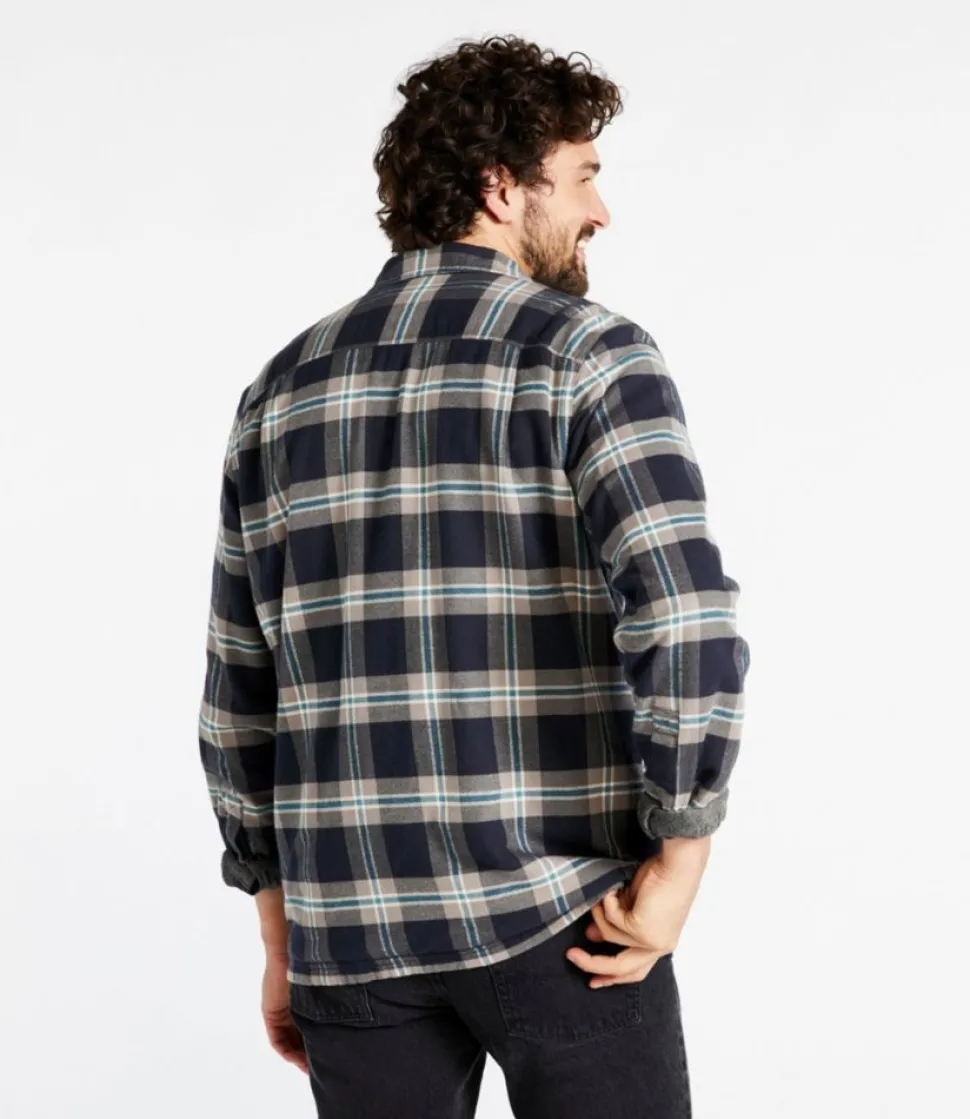 Shop L.L.Bean "Men's Fleece-Lined Flannel Shirt, Snap Front, Slightly Fitted"