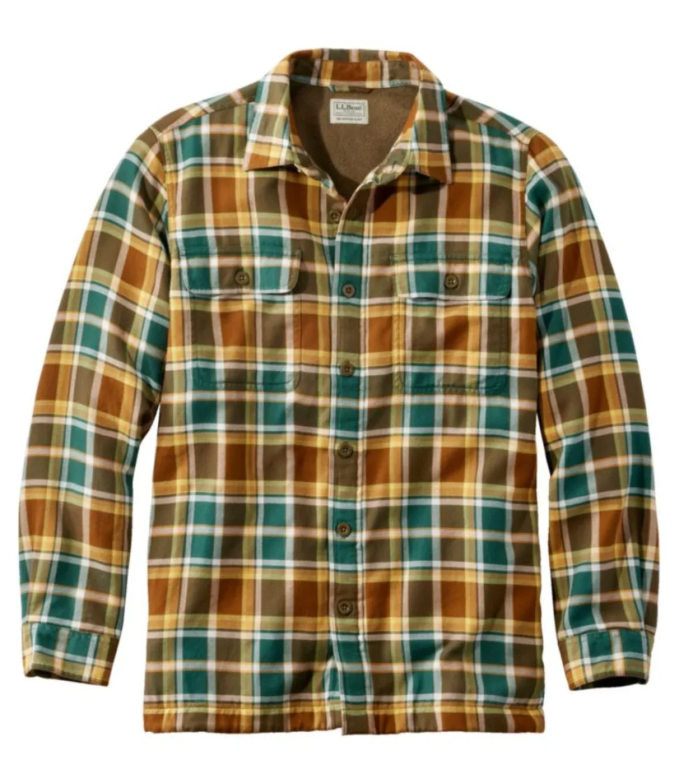Sale L.L.Bean "Men's Fleece-Lined Flannel Shirt, Traditional Fit"