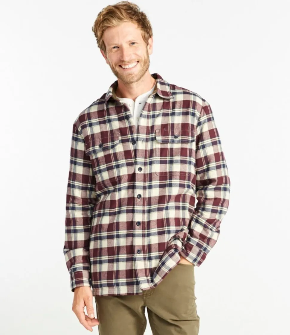 Sale L.L.Bean "Men's Fleece-Lined Flannel Shirt, Traditional Fit"