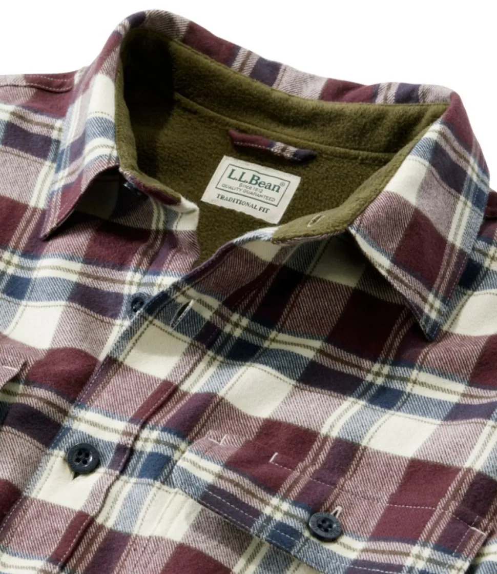 Sale L.L.Bean "Men's Fleece-Lined Flannel Shirt, Traditional Fit"
