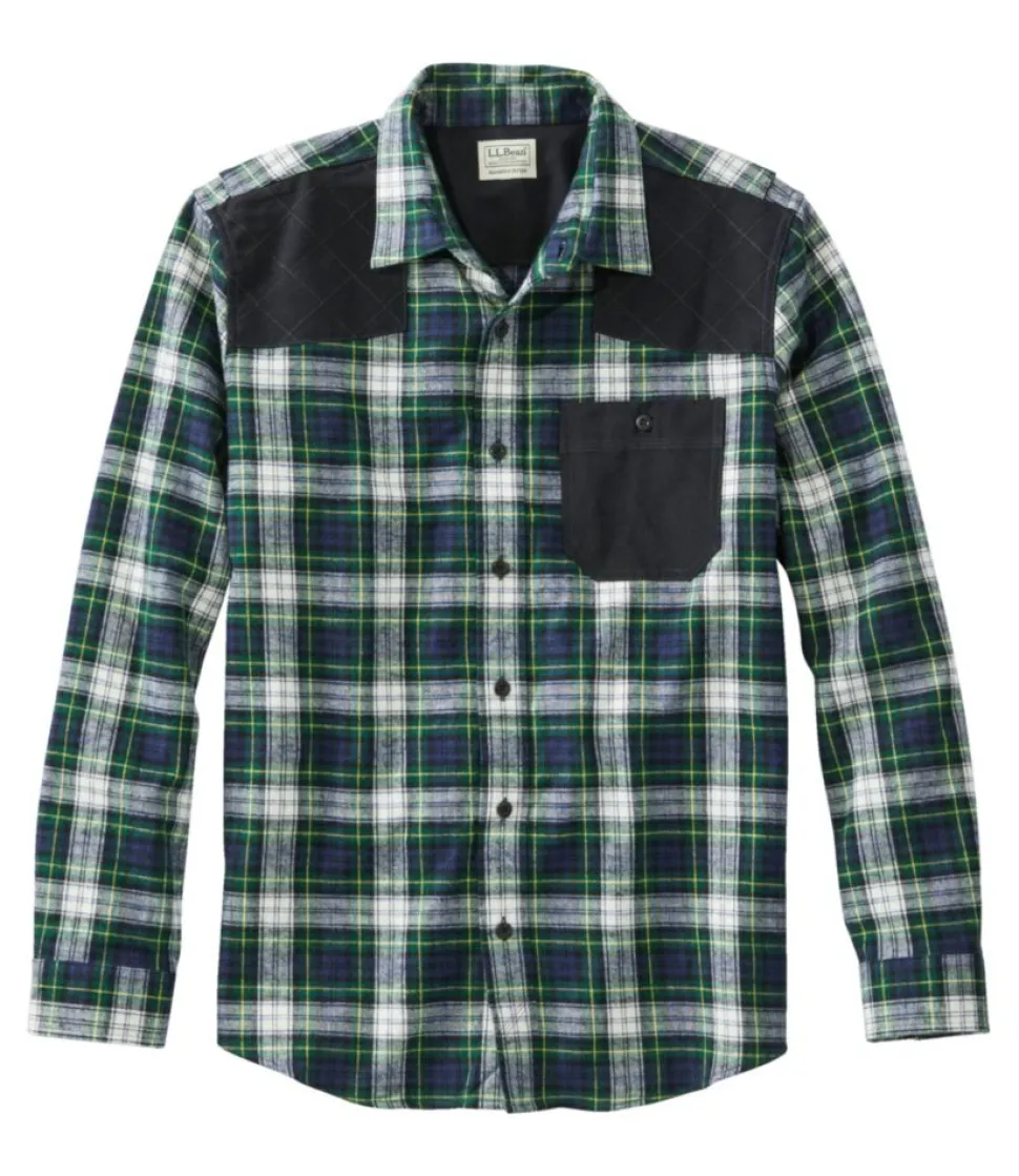 Fashion L.L.Bean "Men's Heritage Scotch Plaid Flannel Shirt, Slightly Fitted Untucked Fit"