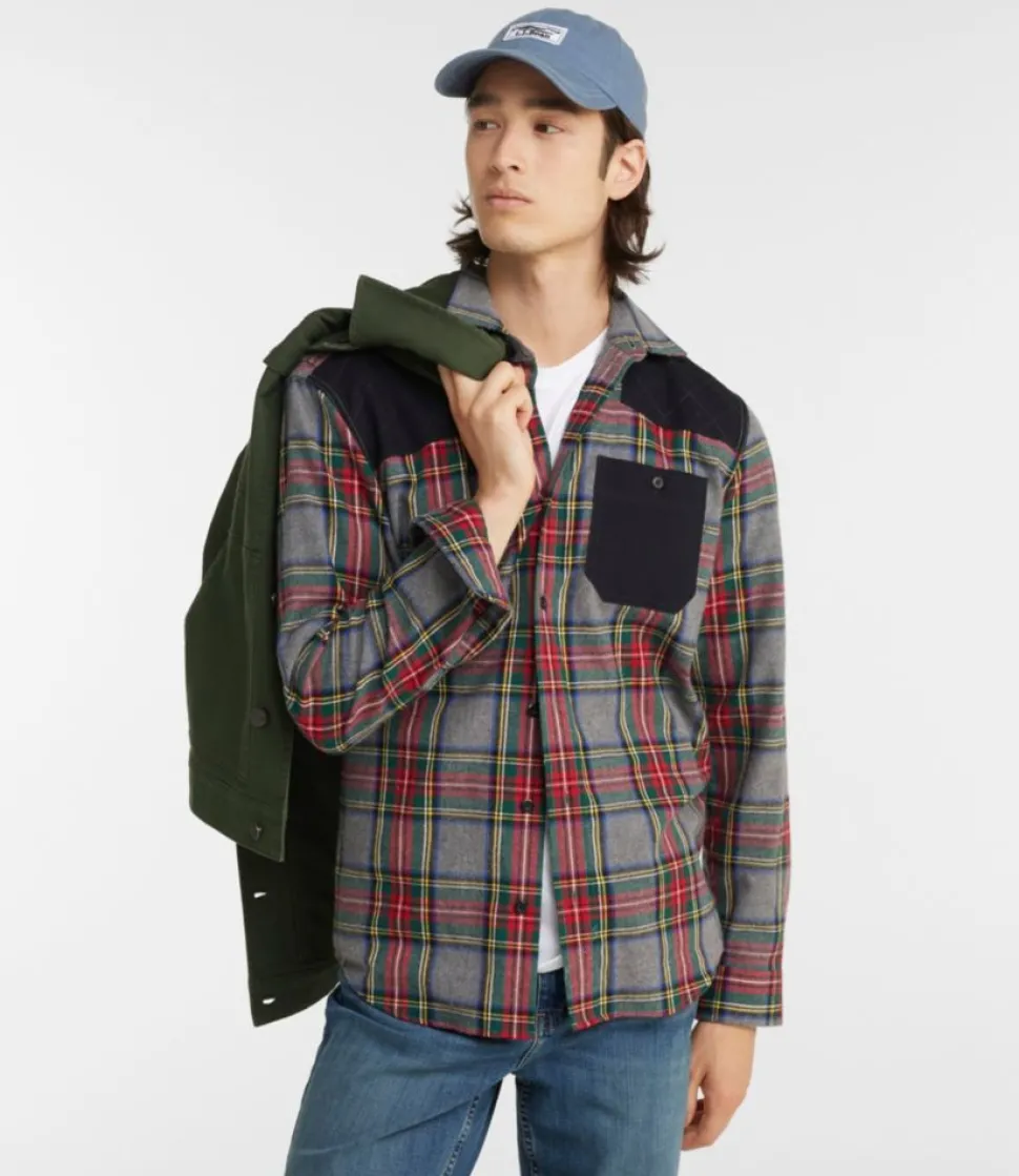 Fashion L.L.Bean "Men's Heritage Scotch Plaid Flannel Shirt, Slightly Fitted Untucked Fit"