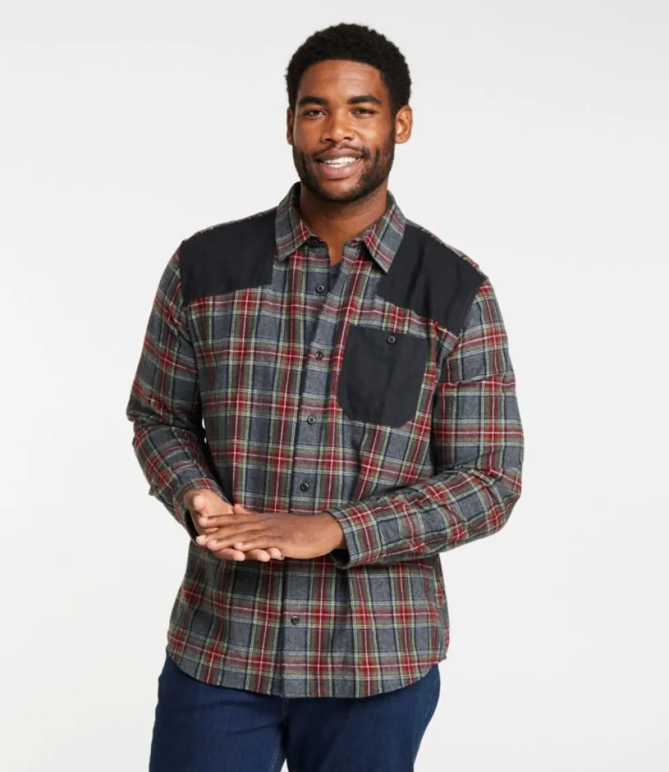 Fashion L.L.Bean "Men's Heritage Scotch Plaid Flannel Shirt, Slightly Fitted Untucked Fit"